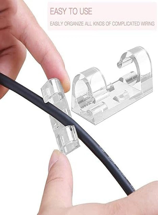 Zerolex 60 Pcs Self Adhesive Cable Management Clips, Cable Organizers Sticky Wire Clips Cord Holder for TV PC Laptop Ethernet Cable Desktop Home Office (Large,Transparent) - Image 3
